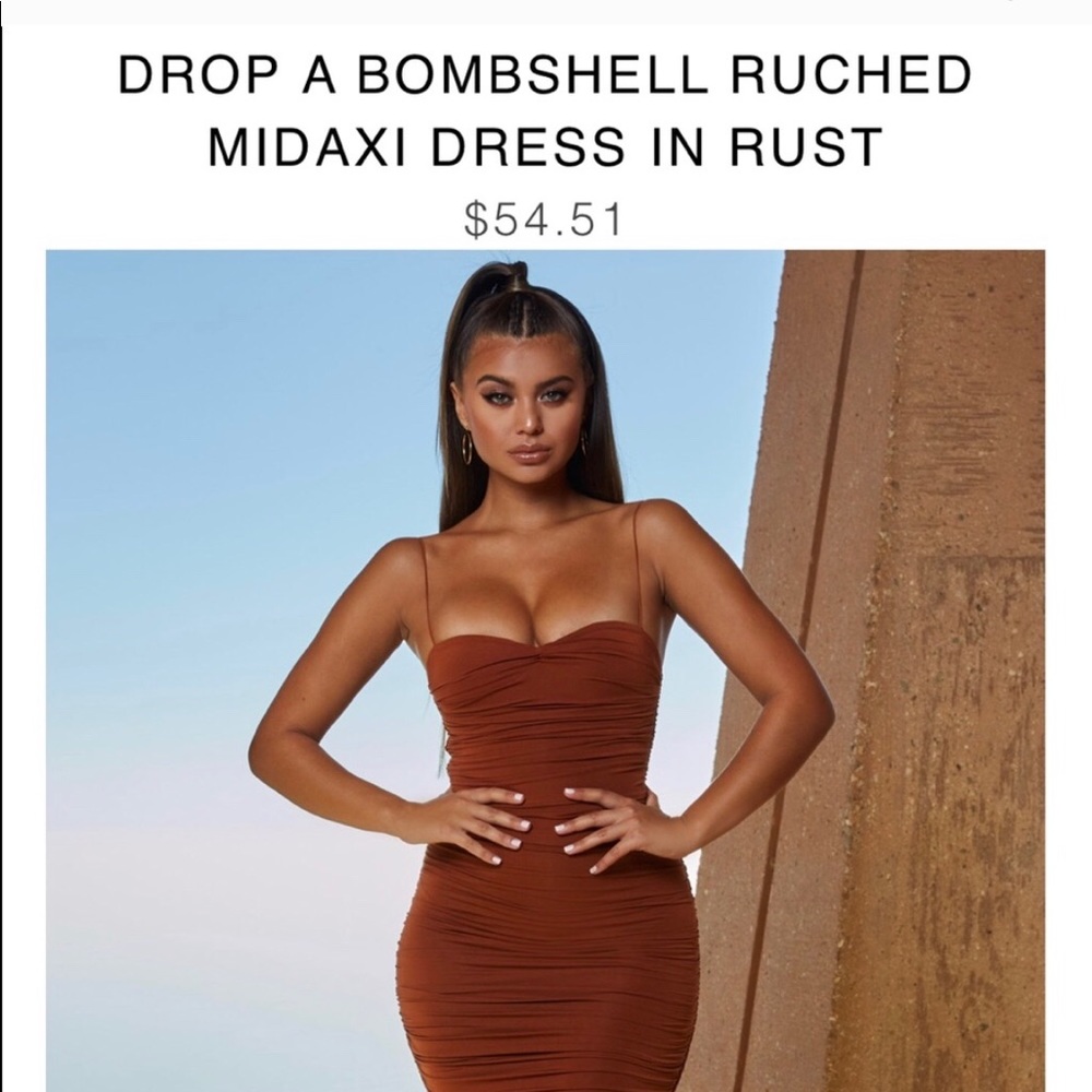 Oh Polly bombshell ruched midimax dress
